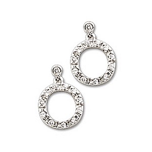 Small Sterling Silver & CZ Circle of Life Earrings